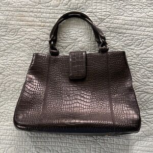 Elegant Black Crocodile Women's Handbag